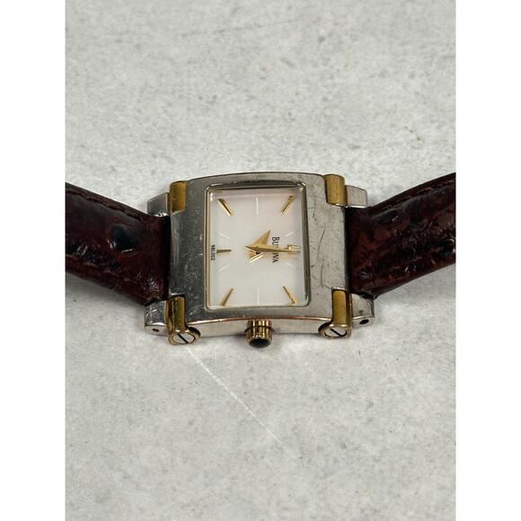 Bulova Watch Womens 24mm Two Tone MOP Dial Brown Band 98L002 Quartz New Battery main image 12